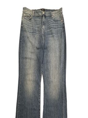 7 for all mankind women's dojo wide leg with subtle flare size 34, 33.5" inseam